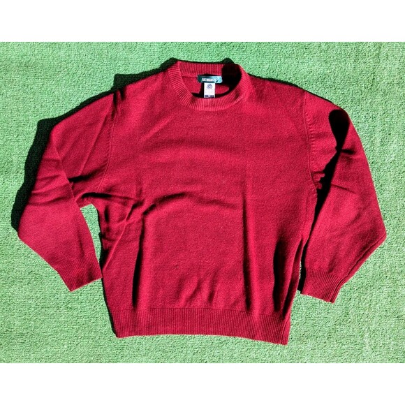 DAMAGED/HOLE Vintage Giordano Burgundy Red Lambswool Men's Med Pullover Sweater - Picture 8 of 8